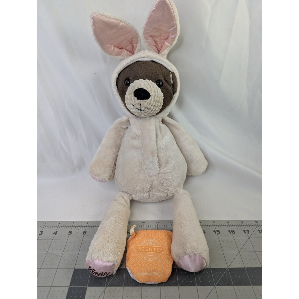Scentsy Buddy Bear Rabbit Outfit‎ Plush 17 Inch Sunkissed Citrus Scent Pak